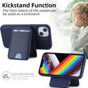 for iPhone 15 Plus Wallet Case magsafe Compatible with Card Holder for Women Men 2 in 1 Detachable Magnetic Shockproof Phone case Stand Leather Credit Card Slots-Blue