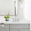 30 in. W x 4 in. H Engineered Stone Backsplash for Bathroom Vanity Sink Top in Carrara White