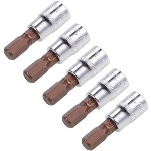 uxcell 5pcs 1/4" Drive x H7 (7mm) Hex Bit Socket, S2 Steel Bits CR-V Sockets 38mm Length Use with Ratchet Wrench, Slide Bar, Extension Rod