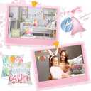 VitalCozy 12 Pcs Easter Pillow Covers 18 x 18 Inch Decorative Throw Valentines Day St. Patrick's Day Cushion Case Set Holiday Love Heart Clovers Bunny Eggs Pillow Case for Home Decoration