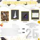 4.5FT Graduation Decorations Class of 2026 - Large Marquee Numbers 26 with Graduation Cap, White Mosaic Frame Number Pre-Cut Cardboard Light Up Kit for University College school Graduate Decorations