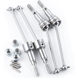 RCHUBAM 1/16 RC Front & Rear CVD Driveshaft 1 Set Steel Wheel Drive Shafts Upgrade Parts for 1/16 RC Truck HBX 16889
