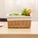 Handmade Storage Baskets Hand Woven Wicker Shelving Baskets Rectangle 1 Pc