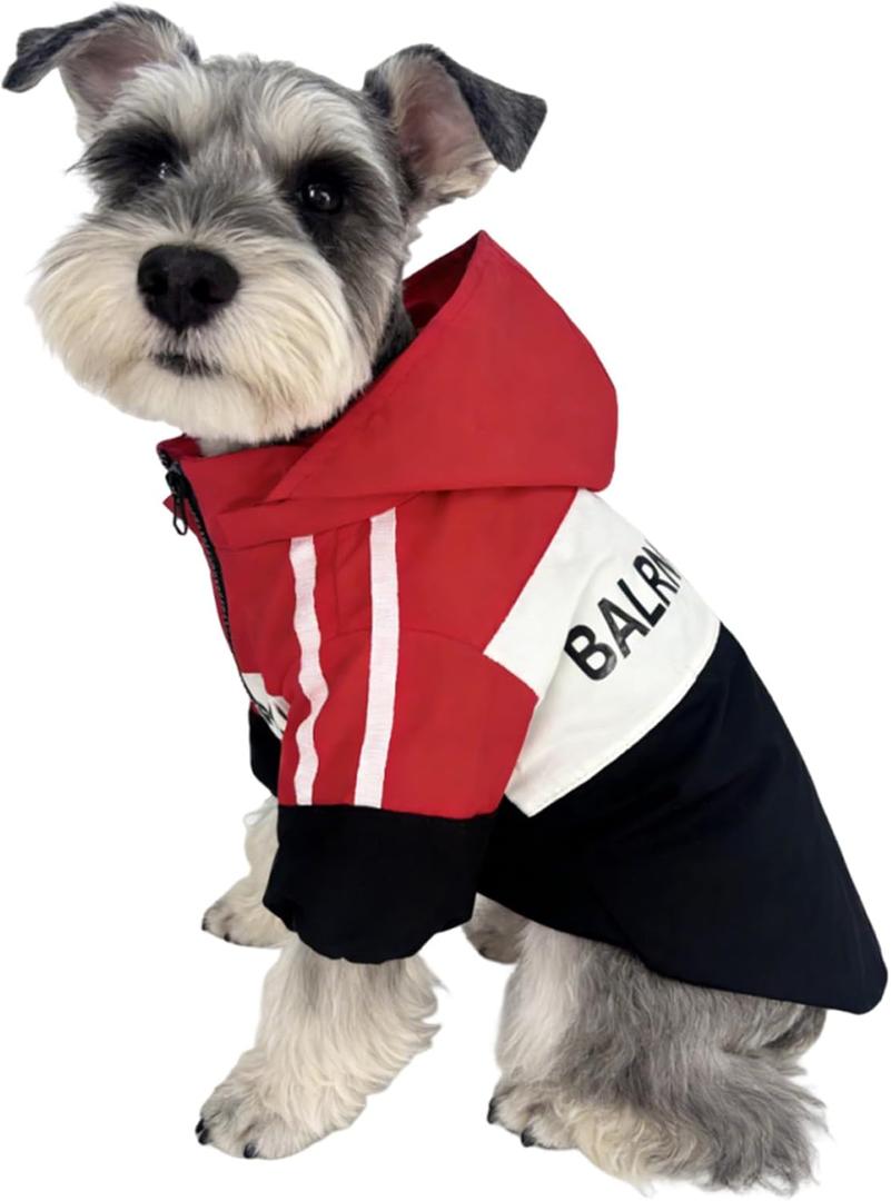 Dog Raincoat, Waterproof Dog Rain Jacket with Detachable Hood, Rain Coat with Smooth Zipper, Elastic Cuff for Small Dogs, Outdoor Adventures/Walking Lightweight Dogs L 