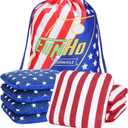 EunHo Dual Sided Cornhole Bags Regulation Set of 8 Professional Cornhole Bean Bags Slick and Stick for Tossing Game-All Weather (American Flag)