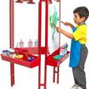 Colorations 3-Way Indoor/Outdoor Acrylic Panel Easel, Outdoor Play, Drawing, Adjustable , Art and Craft Painting