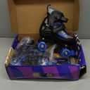 Nattork Roller Skates for Kids Boys Girls, 4 Size Adjustable Rollerskates with Light Up Wheels for Children Beginners for Outdoor Indoor (Medium (13C-2), Blue)