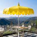 7Ft Pagoda Umbrella, UV Protect Pool Umbrellas with Heavy Duty Pole, Outdoor Umbrellas for Patio with Stand, Curved-shaped Umbrella Ribs, Carry Bag