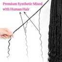 Boho Crochet Braids Human Hair Mixed 12 Inch Goddess Box Braids Crochet Hair with Curls Ends 9 packs Bohemian Braids (12Inch,1B)