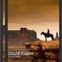 A PLUS MAX 20x28 Picture Frame Set of 2 Black Light Weight Wall Mount | 20 x 28 Inch Black Wood-grain Engineered Wood Material Frame for 20by28 Rectangular Photo Poster
