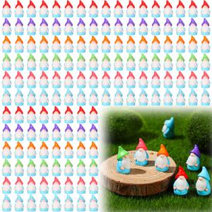 Mini Resin Gnomes Bulk Tiny Fairy Resin Statues Small Gnomes Miniature Figurines for Landscape Outdoor Patio Yard Lawn Indoor Plant Pots Fairy Decor (120 Pcs)