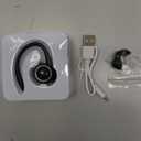 Bluetooth 5.2 Headset, Single Ear Earpiece Earphone with Mic, Hook, Noise Cancelling Headset for Business, Trucker, Driver, Wireless Bone Conduction Headphone with Ear Caps (S/M/L) for iPhone Android