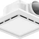 TEPU Bathroom Exhaust Fan with Light 144 CFM, 11.8In Grille, Cutout Size 9.8" x 9.8", Duct 4 Inch, 1.0 Sone Quiet Bath Ceiling Vent Fan Combo with 6500K 1200LM LED Light, for Bathroom, Laundry, Shower