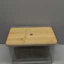 Hudgan Stackable Storage with Bamboo Top for Laundry Room Organization, Extra Large Bag/Garbage Bag Dispenser, Under Sink Organizer, Pantry Organizers