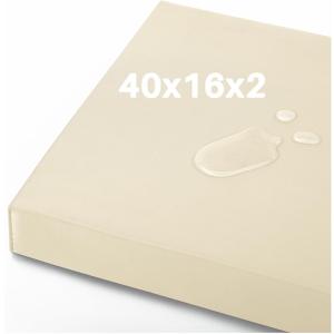 40x16x2 Outdoor Bench Cushion, Strengthen Waterproof Seat Cushions, High-Density Bench Pad with Anti-Slip Bottom, Outdoor Cushion for Patio Garden Swing Furniture - Beige