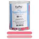 ForPro Professional Collection Mini Foam Board, Double-Sided Nail File, Pink, Black, 400/600 Grit, 3.5 l x .5 w, 50 Count