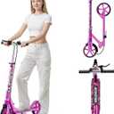 Scooters for Kids 8-12, Teens & Adults - Load 240 LBS, 8-Inch Wheels, Kick Scooter with Shock Absorption System, Hand Brake & Bell, 4 Adjustable Height Levels, Perfect for School, Commuting or Park