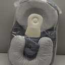 Baby Lounger Pillow for Infant Support Cushion Reflux Breastfeeding Pillow, Bottle Feeding, Tummy Time, Adjustable Baby Wedge Lounger Pillow for Reducing Spit-Up (White Grey)