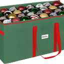 Christmas Ornament Storage Container,Box Stores Up to 128-3 inch ornaments, Adjustable Dividers, Large Organizer Bin to Protect and Store Holiday Dcor - Green