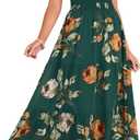 Simplee Womens Summer Halter Wedding Guest Dress Maxi Floral Vacation Boho Sundresses Flowy Formal Long Travel Dresses 2026 (X-Large, Green)