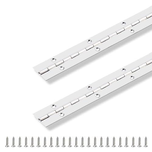 2PCS Piano Hinge 24 Inch x 1 Inch Stainless Steel Continuous & Piano Hinge