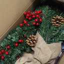 3ft Pre-lit Mini Christmas Tree,Artificial Pine 121 PVC Branches Tips with 11 Red Berries & 11 Pinecone & 70 LED String Lights & Burlap Wrapped Base Decor Xmas Tree for Tabletop,Battery Operated (Green)