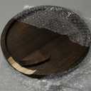 Wooden Decorative Tray Candle Holder Round Wood Tray Home Decor,Centerpieces Plates for Table centerpieces for CoffeeTable,Christmas Decor