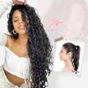 FLUFYMOOZ 9PCS Clip in Hair Extensions 22 Inch Curly Hair Extension Long Soft Synthetic Hairpieces for Women(Blonde with White Blonde Highlights)