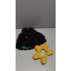 Christmas Tree Goose Outfit with LED Lights Christmas Porch Goose Costume Fits Large 23'' Lawn Yard Patio Statue Outdoor Holiday Outfit Clothes Decoration with Bells, Lights and Golden Balls