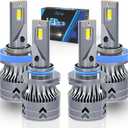 Upgraded 9005 H11 Light Bulbs Compatible for Ford Transit 150 250 350(2015 2016 2017 2018 2019), High & Low Beam Lights Set, 6500K White, Plug & Play, Pack of 4