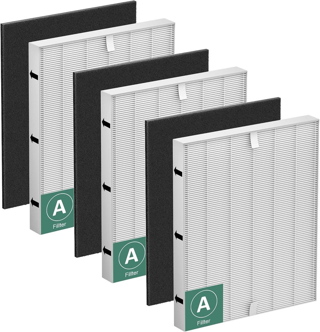 115115 Filter A Replacement Compatible with Winix PlasmaWave Air Purifier C535 5300 5300-2 6300 6300-2 5000 9000 C909 AM90,3 Pc Size 21 Main Filters and 3 Pc Carbon Pre-filters,By Improvedhand
