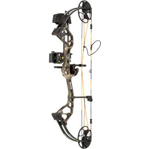 Bear Archery Royale Ready to Hunt Compound Bow Package for Adults and Youth, 12- 27 Draw Length, 5-50 Lbs Draw Weight, Up to 290 FPS, Limbs Made in USA (True Timber Strata)