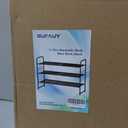 SUFAUY 3-Tier Mesh Shoe Rack, Closet Metal 33" Wide Shoe Shelf Heavy Duty, Black