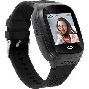 4G Kids Smart Watch with GPS Tracker,Smartwatch for Kid with Video Call Voice Chat SOS Camera Alarm Clock Puzzle Games Tracker HD Touch Screen for 3-12 Years Girls Boys (Black)