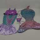 Funna Little Mermaid Costume for Girls Princess Dress Up, Mermaid Set, Size 120 