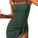 ANRABESS Swimsuits for Women One Piece Swim Dress Tummy Control Bathing Suit Full Coverage Wrap Skirt Tie Knot 2026 Swimwear (X-Large, Army Green)