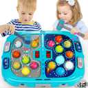 Hammer Mole Game for Toddlers, Toys for 3-12 Year Old Boys and Girls, Pounding Game for Kid,Gifts for 3 4 5 6+ Year Old Boys, Interactive Educational Toy with Sound and Light, PK Mode with 2 Hammers (Blue)
