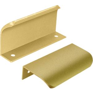 10 Pack 102mm/4 inch Aluminum Concealed Cabinet Pulls Hole Center Finger Edge Pulls for Home Kitchen Doors and Drawers - Includes Screws- Matte Gold (Matte Gold, 102mm/4(10Pcs))