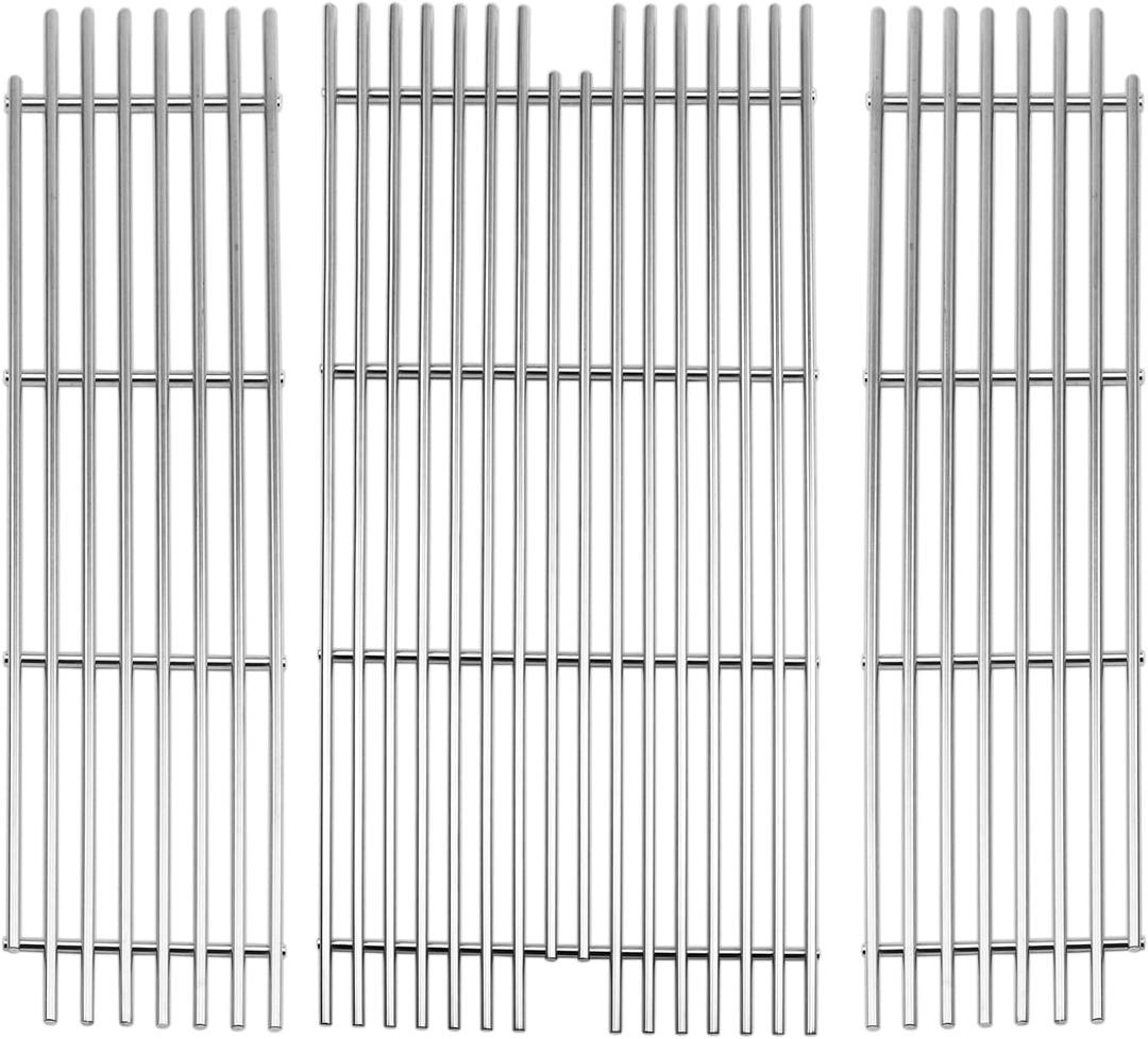 Cooking Grid Grates Replacement for Viking VGBQ 30 in T Series, VGBQ 41 in T Series, VGBQ 53 in T Series Gas Grill Models, Stainless Steel, 23.25'', 3 Pack