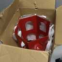 Kingsyard Metal Bird Feeder for Outdoor Hanging, Wild Bird Feeders with Circular Perch, Easy to Clean & Refill, 4 lbs Large Seed Capacity, Red