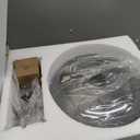 Lotus Atelier Modern Table Lamp, Smoked Glass Shade, Brushed Metal Base Aesthetic Home Decor