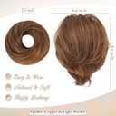 BARSDAR Straight Hair Bun Extensions - Synthetic Fully Short Ponytail Hair Bun Extensions for Women - Elastic Messy Bun Hair Scrunchies Hairpieces Daily - Golden Copper & Light Brown
