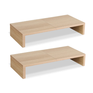 TEAMIX 2-Pack Monitor Stand Riser 20 inch, Wood Desk Computer Shelf, Maple