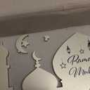 Ramadan Mubarak Table Decor with Flowers, Wooden Castle Centerpiece, Elegant Islamic Home Decoration for Eid & Ramadan Holidays