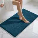 Yimobra Long Bathroom Rugs 44"x24", Extra Soft Non Slip Bath Mat for Tub, Super Absorbent Quick Dry Shaggy Rug Floor Carpet, Machine Washable,Peacock Blue