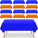 Unittype 12 Pcs Orange and Blue Graduation Table Cloths Plastic 54 x 108 Inch Disposable Tablecloths Colorful Rectangle Table Cover for Birthday 250th Anniversary Summer Party Decor(Blue, Orange)