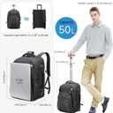 2-in-1 Large Rolling Laptop Backpack for Women Men, 50L Backpack with Wheels, USB Charging Port, TSA Lock & Shoe Compartment Carry On Luggage for Travel, College, Sports, Gym, Weekend Trip
