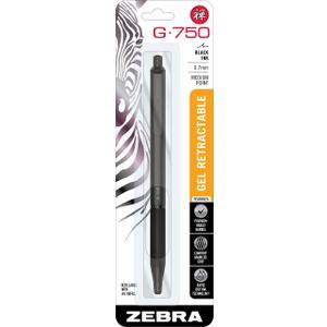 3 x Zebra Pen G-750 Retractable Gel Pen, Black Brass Barrel, Medium Point, Black Ink, 1-Pack, Model Number: 49811