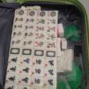 Portable American Mahjong Set, 166 Mahjong Tiles with Carrying Bag, 3 Dice, 40 Chips, Wind Indicator, Instruction Book, Compact Travel Game Set