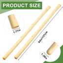 Lasnten 2 Pcs Solid Wood Replacement Handle for Round Eye Hoe 54 Inches/ 137 cm Grub Hoe Handle for Garden Shovel Tool Digging Spading Fork Rake Gardening Weeding, natural